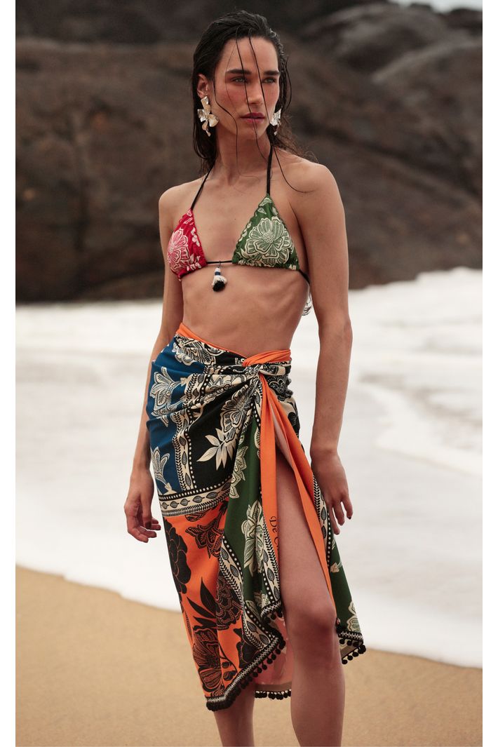 【ANDREA&co.】SCARF ART ROMPERS Mサイズ Canga Crepe Alma Floral