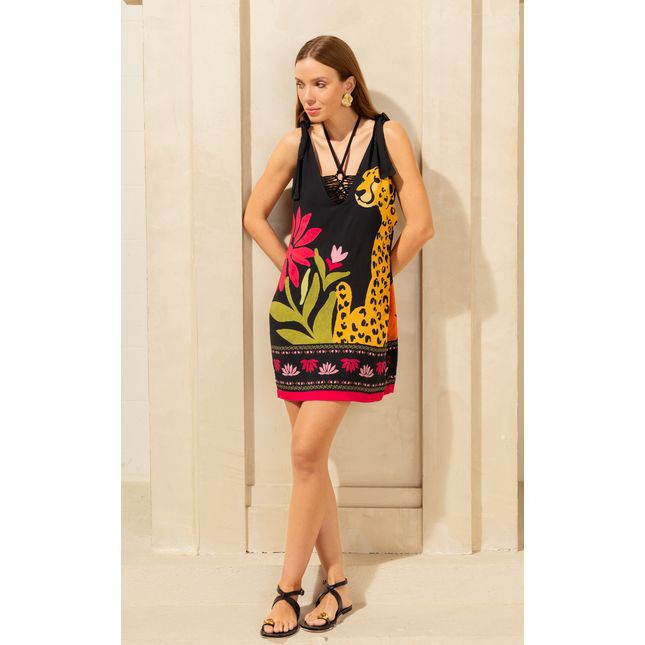 Vestido Curto Viscose Instinto Floral SP1655BQ