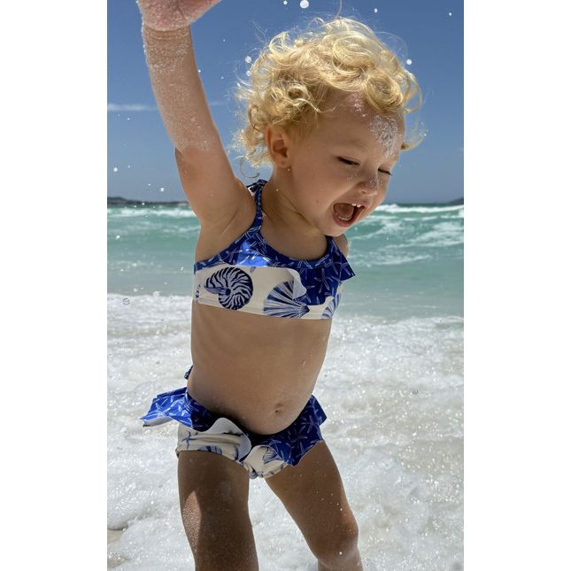 Biquíni Infantil com Babados Dança das Ondas