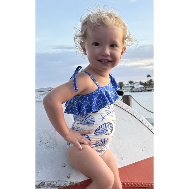 Maiô Infantil Babados Dança das Ondas