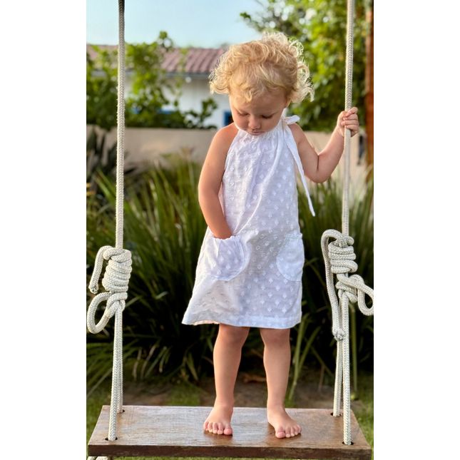 Vestido Infantil de Algodão Texturizado