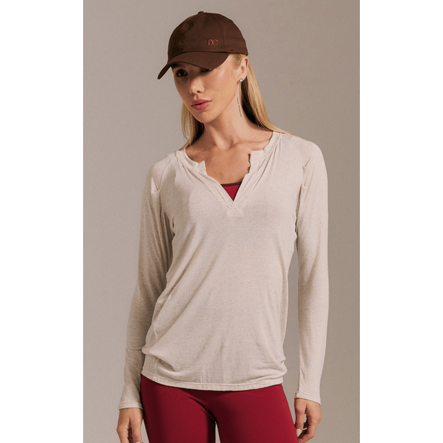 Blusa Básica Malha Viscolinho Manga Longa Mundi FT1304BL