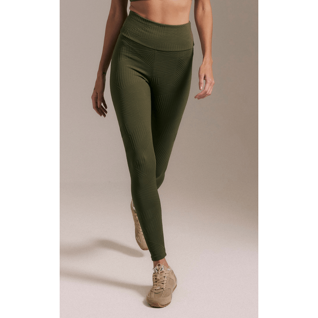 Calça Legging Bolsos Recortes Textura Trama FT1331CA