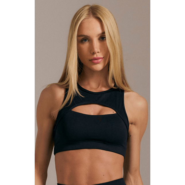 Top Fitness Recorte Poliamida Canelada Raízes FT1290TP