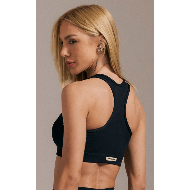 Top Fitness Recorte Poliamida Canelada Raízes FT1290TP