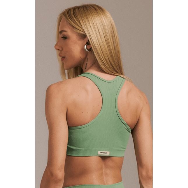 Top Fitness Recorte Poliamida Canelada Raízes FT1290TP
