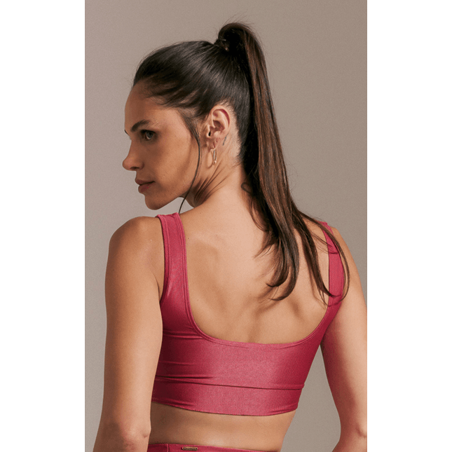Top Fitness Quadrado Poliamida Canelada Ícones FB1002TP