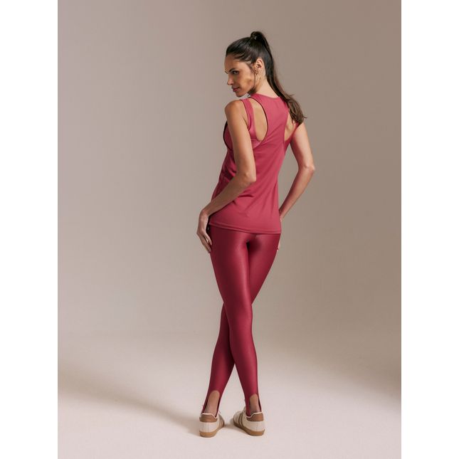 Camiseta Básica Nadador Romã + Calça Legging Recortes Canelada Ícones Romã