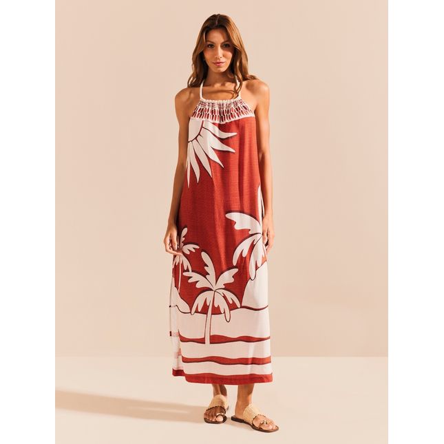 Vestido Longo Frente Única Viscose Orla SP1835BQ