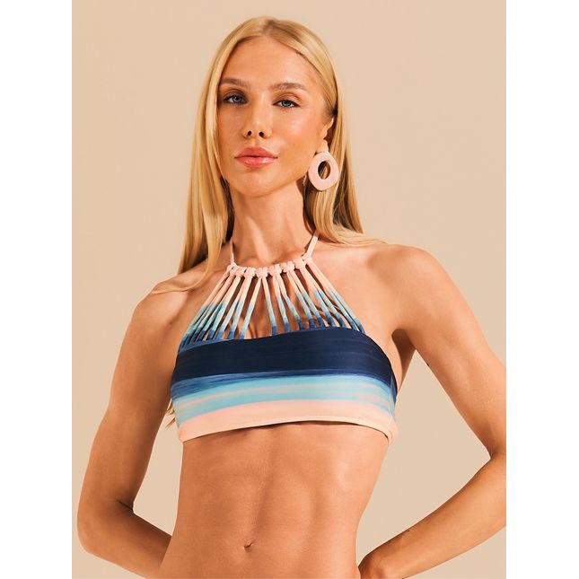 Top Biquini Bandeau Detalhe Céu de Quartzo BQ1730SU