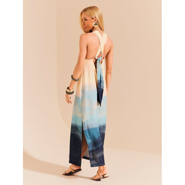 Vestido Longo Viscose Céu de Quartzo SP1743BQ