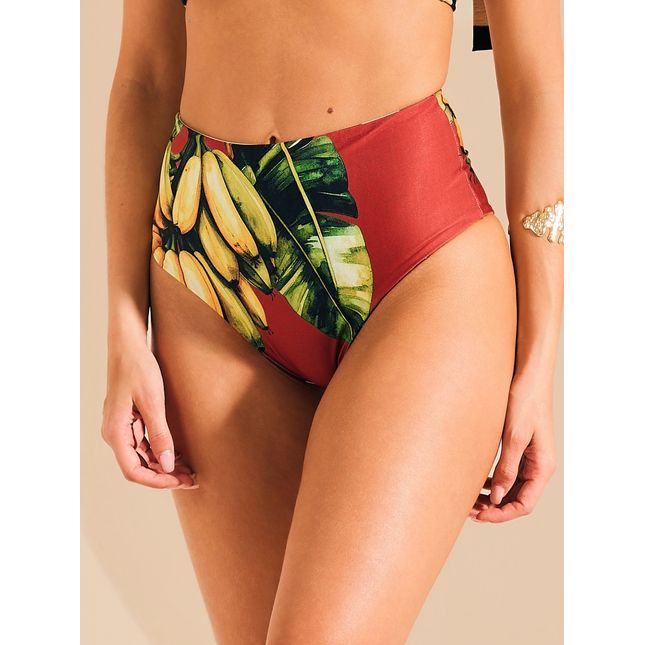 Calça Biquini Hot Pant Dupla Face Banana Mood BQ1962CL