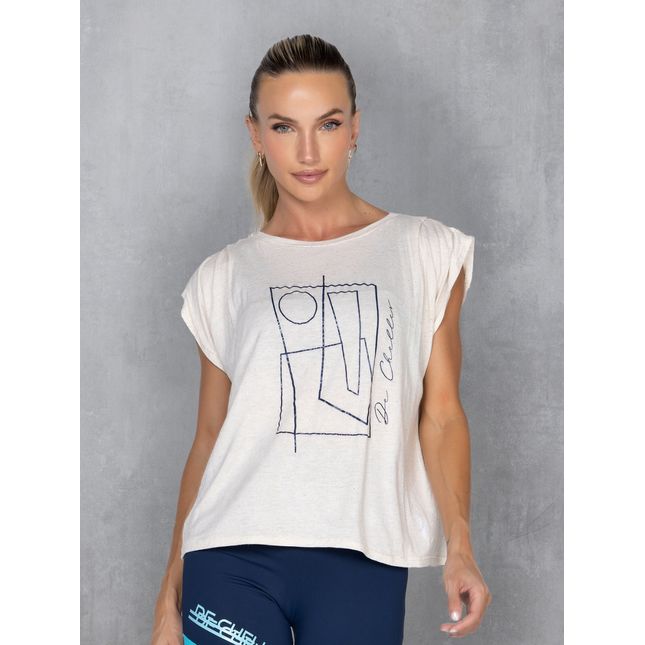Blusa Muscle Tee Com Silk e Detalhe Gota Costas FT1046BL