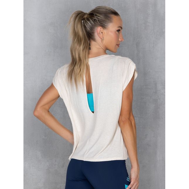 Blusa Muscle Tee Com Silk e Detalhe Gota Costas FT1046BL