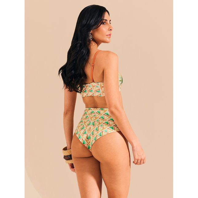 Top Biquini Bandeau + Hot Pant Dupla Face Rota das Palmeiras