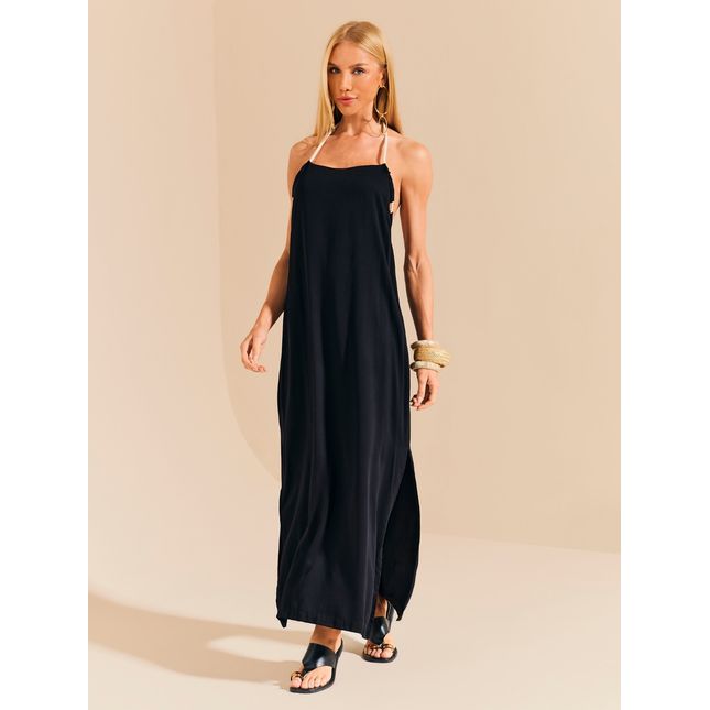 Vestido Longo Detalhe Viscose Asas do Sol SP1808BQ