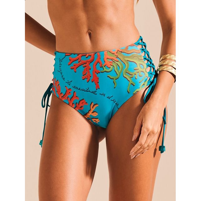Calça Biquini Hot Pant Detalhe Reino Coral BQ1849CL