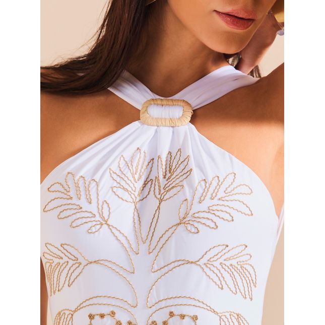 Maiô Halter Bordado Isla Blanca MA1860BQ