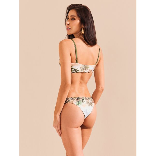 Top Transpassado + Calcinha Lateral Drapeada Isla Blanca