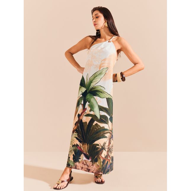 Vestido Longo Ombro Crepe Isla Blanca SP1865BQ