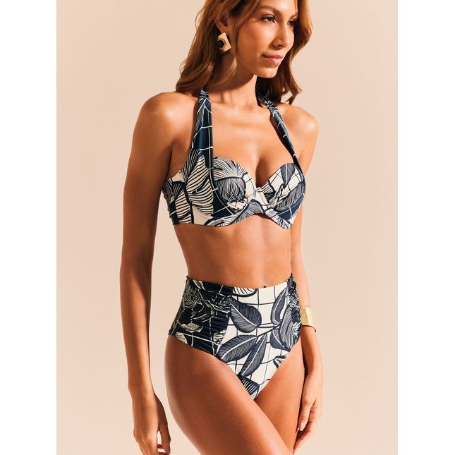 Top Biquini 3 em 1 + Biquini Hot Pant Drapeada Eclipse