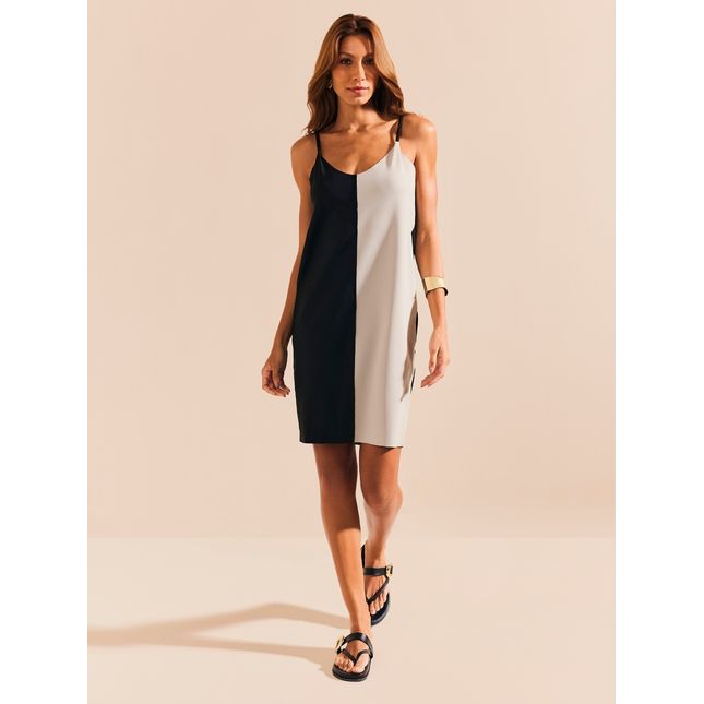 Vestido Recortes Neoprene Poliamida Eclipse SP1902BQ