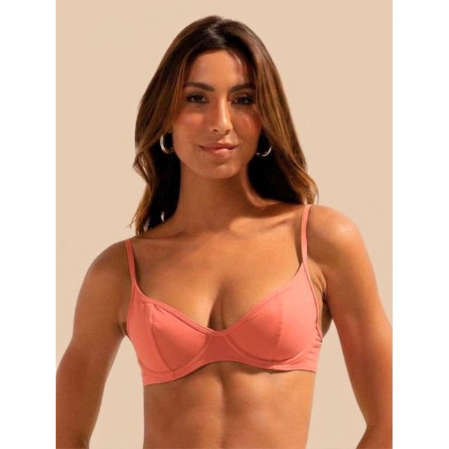 Top Bíquini Meia Taça Aro Basic Bikini BB1009SU Coral