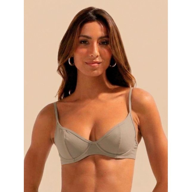Top Bíquini Meia Taça Aro Basic Bikini BB1009SU Funghi