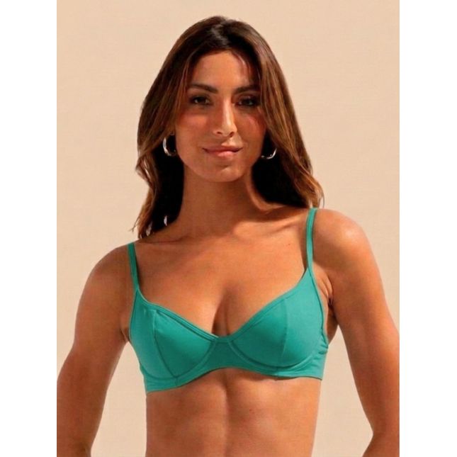 Top Bíquini Meia Taça Aro Basic Bikini BB1009SU Verde Malaquita