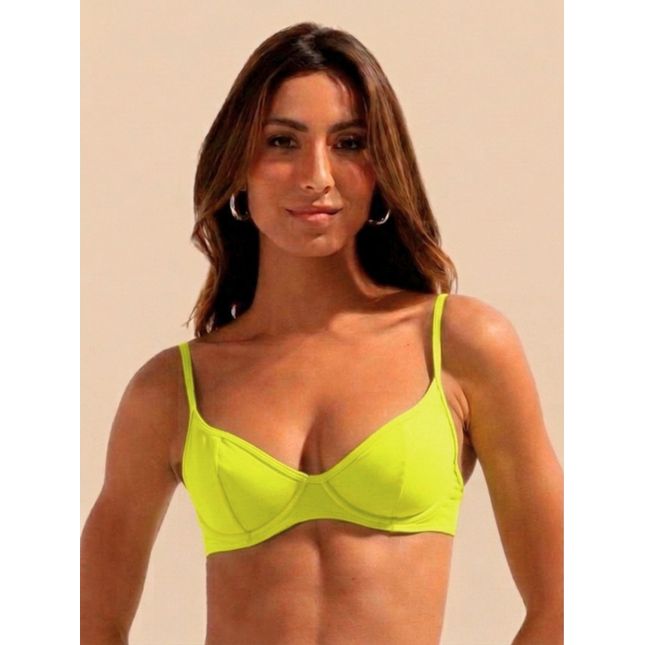 Top Bíquini Meia Taça Aro Basic Bikini BB1009SU Verde Limão