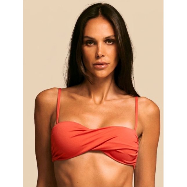 Top Biquíni Bandeau Alças Reguláveis Removíveis BB1013SU Laranja