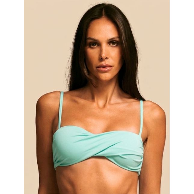 Top Biquíni Bandeau Alças Reguláveis Removíveis BB1013SU Azul Caribe