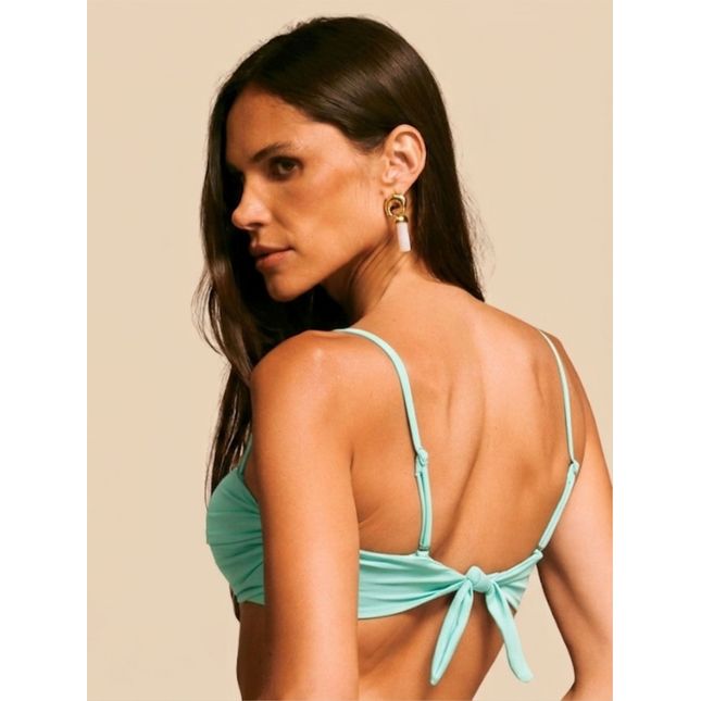 Top Biquíni Bandeau Alças Reguláveis Removíveis BB1013SU Azul Caribe