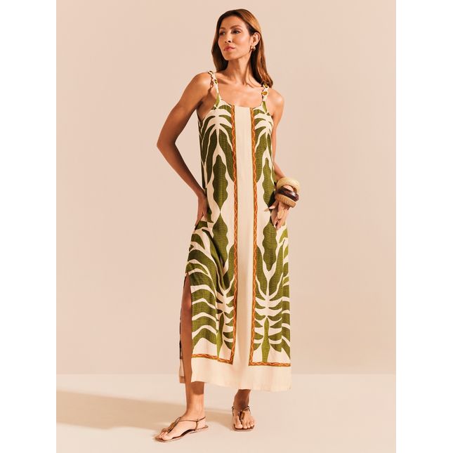 Vestido Longo Detalhe Viscose Terra Forte SP1981BQ