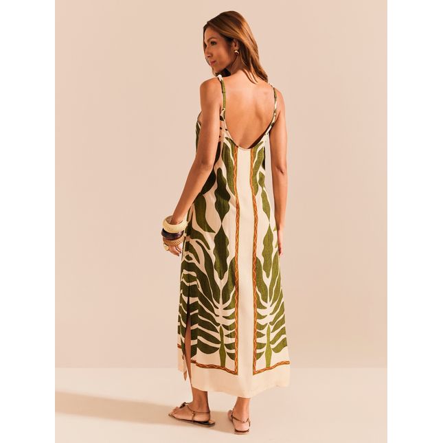 Vestido Longo Detalhe Viscose Terra Forte SP1981BQ