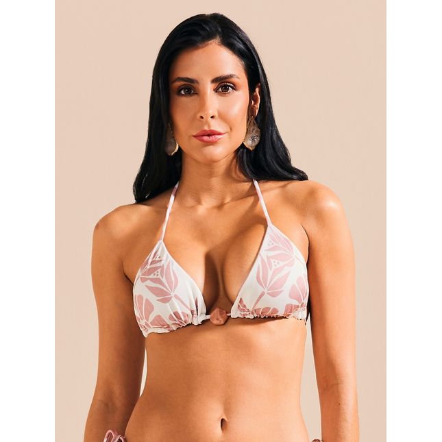 Top Biquini Cortininha Dupla Face Sal Rosa BQ1950SU