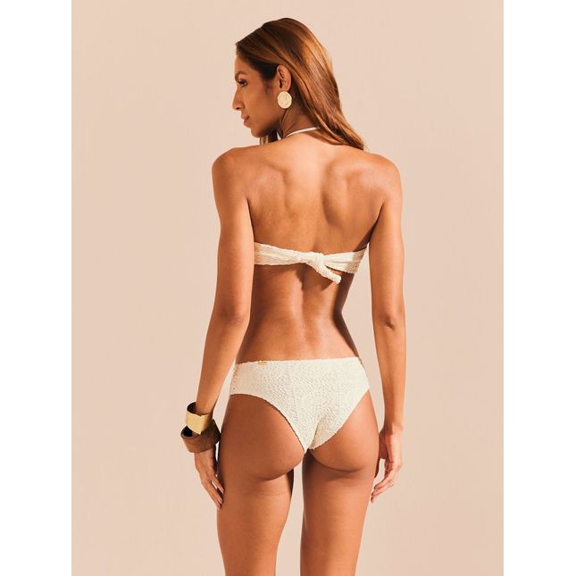 Top Biquini Bandeau Detalhe + Calcinha Biquini Média Eldorado