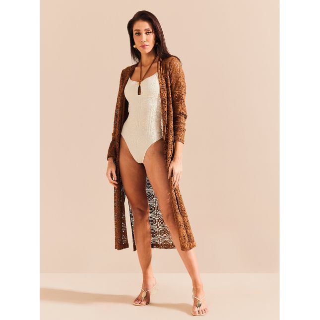 Cardigan Longo de Tela Eldorado SP1937BQ