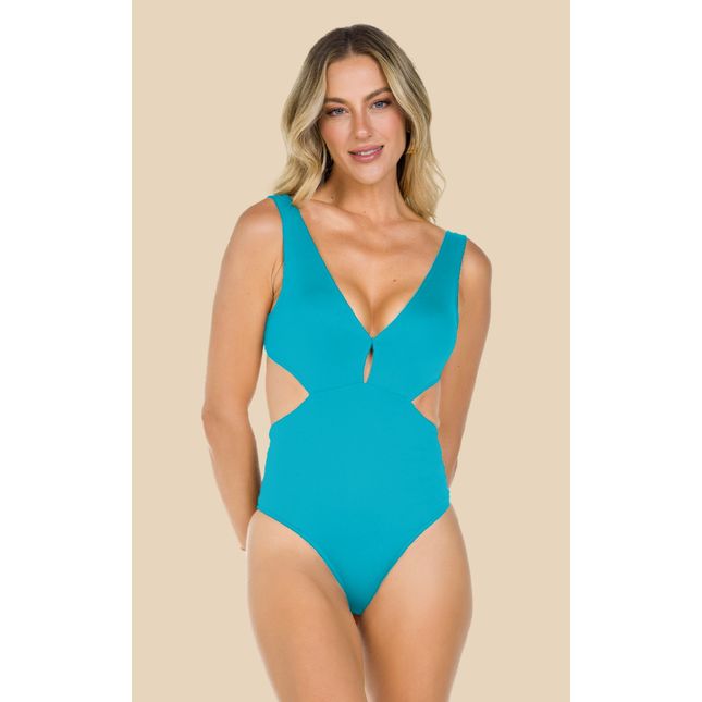 Maiô Triângulo Alto Recorte BB3003MA Azul Piscina
