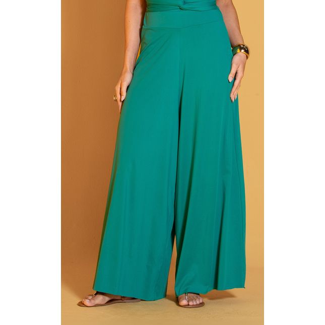 Calça Pantalona Lisa Cós com Elástico BB4001CA Verde Malaquita