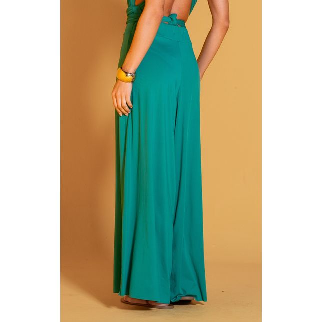 Calça Pantalona Lisa Cós com Elástico BB4001CA Verde Malaquita