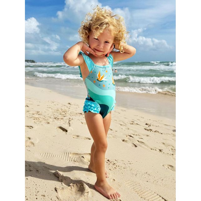 Maiô Babados Infantil Playa Lagun MA2029BK