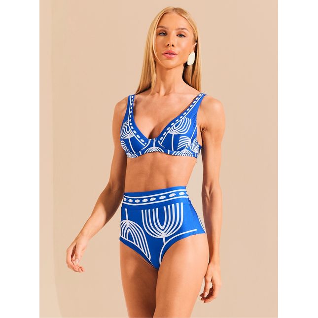 Biquini Top Triângulo Aro + Hot Pant Cós Fio Maritimè