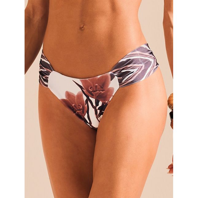 Calça Biquini Lateral Drapeada Pétalas ao Vento BQ2026CL